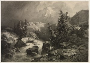 Storm i Alpene av Alexandre Calame