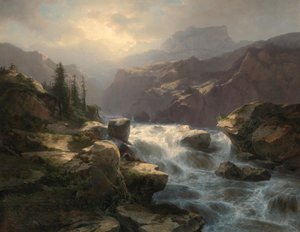Handeckfossen ved Grimsel av Alexandre Calame