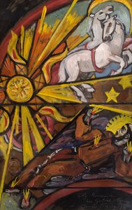 Glassmaleriprosjekt for Saint-Maurice, ca. 1930-32 (gouache på papir) av Alexandre Cingria