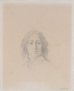 Portrett av George Sand. av Alexandre Damien Manceau