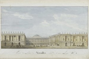 Fasadeprosjekt for slottet i Versailles på inngangssiden, 1811-1813. av Alexandre Dufour