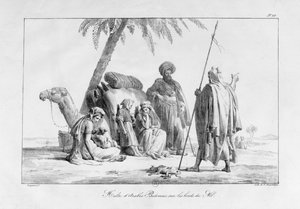 Arabere og beduiner hviler, fra serien "Voyage to the Levant" av Alexandre Evariste Fragonard