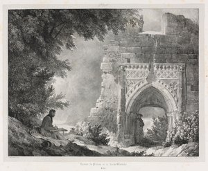 Pittoreske og romantiske reiser i gamle Frankrike: Ruinene av Palace of the White Queen av Alexandre Evariste Fragonard