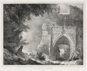 Pittoreske og romantiske reiser i det gamle Frankrike: Ruinene av Palace of the White Queen, 1824.
