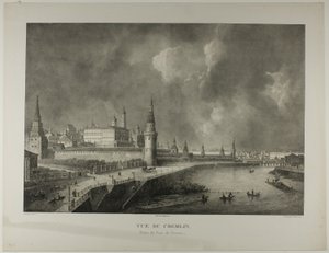 Utsikt over Kreml fra steinbroen av Alexandre Evariste Fragonard