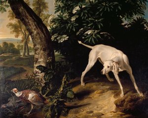 Jaktscene, detalj fra maleri av Alexandre-Francois Desportes (1661-1743), Frankrike av Alexandre Francois Desportes