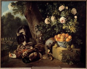Stilleben med viltmaleri av Francois Desportes (1661-1743) Paris fra 1700-tallet, dekorativ kunst