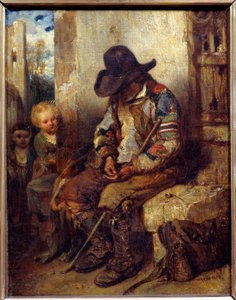 En tigger med sin oppskrift Maleri av Alexandre Gabriel Decamps (1803-1860) 1833 Søn. 0,41x0,32 m av Alexandre Gabriel Decamps