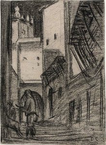 Nordafrikansk gatescene av Alexandre Gabriel Decamps