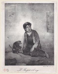Gutten fra Savoy og apen hans, 1823. av Alexandre Gabriel Decamps