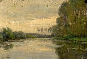 Elvescene, Nedre Loire, Frankrike av Alexandre Jacques Chantron