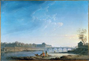 The Quay of the Tuileries and the Pont Royal, ca. 1780 (olje på lerret)