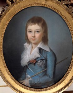 Portrett av Louis XVII (1785-1795) avbildet i delfinpastellmaleri av Alexander Kucharski (1741-1819). Mål 0,62 x 0,52 m. Versailles, slottene i Versailles og Trianon