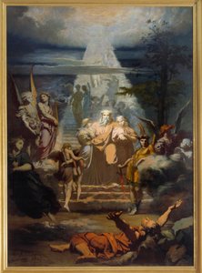 Stigen til Jakob Jakob, etter å ha forlatt landet sitt, sovnet og drømte om en stor skala. Maleri av Alexandre Laemlein (1813-1871) av Alexandre Laemlein