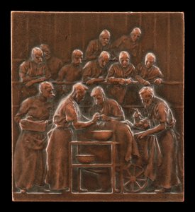 Monod som demonstrerer en prosedyre i operasjonssalen [revers], c. 1906.