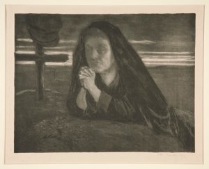 Untitled Study of Woman Praying at Soldier av Alexandre Lunois