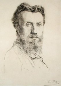 Selvportrett (blyant på papir) av Alexandre Rapin