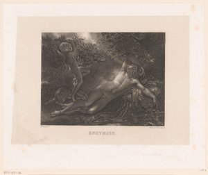 Endymion bezocht av Diana Endymion (tittel på objekt) av Alexandre Vincent Sixdeniers