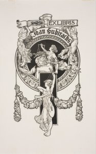 Bokplate av Joan Subirachs av Alexandre de Riquer