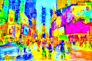 Ultrafiolett by, 2020 (blandet media) av Alexei Makhov