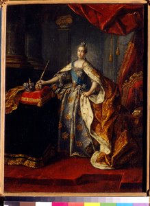 Portrett av keiserinne Katarina II (1729-1796) av Russland. Maleri av Alexei Petrovich Antropov (1716-1795), olje på lerret