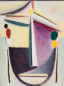Abstrakt hode: Svart-gul-lilla, ca. 1922 (olje på papp)
