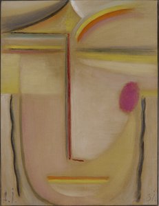Abstrakt hode: Gull og rosa, 1931 (olje på papp)