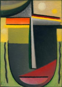 Abstrakt hode: Innvendig ser grønn - gull ut av Alexej von Jawlensky
