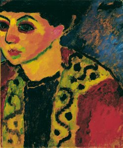 Dame mot blå bakgrunn av Alexej von Jawlensky
