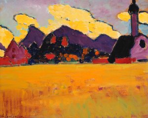 Landskap nær Murnau; Landskap nær Murnau, ca. 1910 av Alexej von Jawlensky