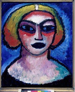 ""Tete de femme"" (Hoved of a Woman) Peinture de Alexei von Javlensky (1864-1941) 1912 Dim 61x51 cm Olje på papp Statens museer, Berlin av Alexej von Jawlensky