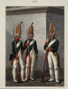 Grenadierer fra Preobrazhensky, Semenovsky og Izmailovsky-regimentet i 1796-1797, 1840-årene av Alexey Gavrilovich Petrovsky