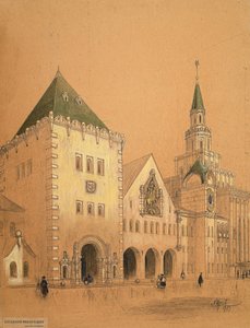 Moskva Kazansky jernbanestasjonsprosjekt, 1913. av Alexey Viktorovich Shchusev