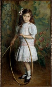 Daughter of the Artist in the Hoop Maleri av Alexis Axilette (1860-1931) 1909 Angers, musee des Beaux Arts - Kunstnerens datter med bøyle. Maleri av Alexis Axilette (1860-1931) av Alexis Axilette