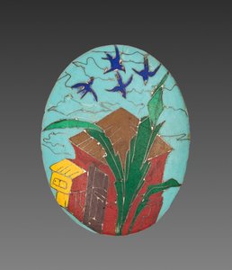 Medaljongpanel 1 av 4, 1800-tallet.