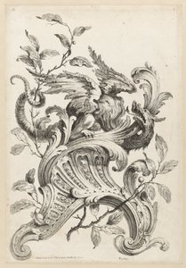 Winged Griffon på en Rocaille Bracket, fra Premiere Partie Diverse Ornements