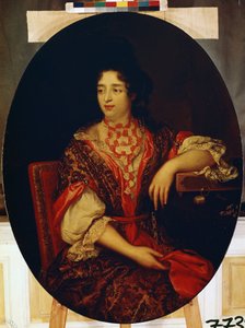 ""Portrett av en ventedame ved hoffet til Dronningen av Frankrike"" (Portrett av en ventedame) Maleri av Alexis Simon Belle (1674-1734) Eremitagemuseet, St. Petersburg