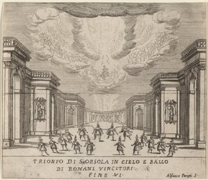 Den hellige Ursulas triumf i himmelen og de romerske erobrerne av Alfonso Parigi II