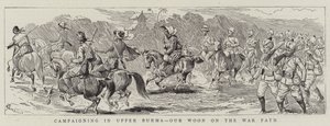 Kampanjer i Øvre Burma, vår Woon on the War Path av Alfred Chantrey Corbould
