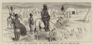 Zulu-krigen, Dabulamanzi, kongens halvbror, og hans assistenter-de-Camp av Alfred Chantrey Corbould