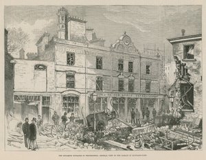 Dynamittovergrepene i Westminster; Generell oversikt over skadene i Scotland Yard av Alfred Chantrey Corbould