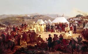 Erobringen av Algerie: overgivelse av Beni Raten-stammen fra Kabylia til den franske marskalken Randon (1795-1871) i 1854