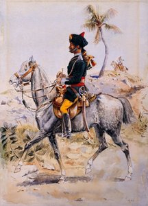 Montert trompetist, 34. prins Albert Victors egen Poona-hest, ca. 1908