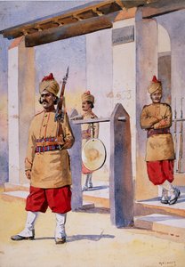 Soldater fra den 124. hertuginnen av Connaughts eget Baluchistan-infanteri, illustrasjon for 