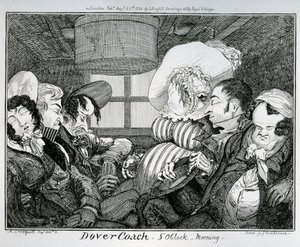 Dover Coach, 5 om morgenen, etset av George Cruikshank, 1826 av Alfred Crowquill