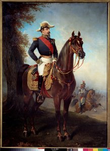 Reiterporträt von Napoleon III. (1808-1873). Gemälde von Alfred De Dreux (1810-1860)