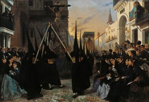 En prosesjon langs Calle Genova av Alfred Dehodencq