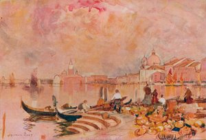 Evening Glow, Venezia, c1895 av Alfred East