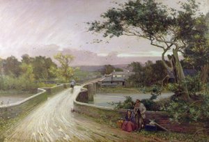 Newby Bridge, Windermere (olje på lerret) av Alfred East