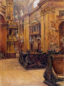 Interiøret i Peterskirche i Wien av Alfred Edler von Pflügl